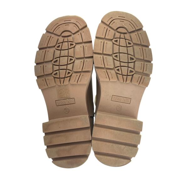 Dream Pairs Beige Leather Round Toe Chunky Platform Chelsea Ankle Boots Size 7.5 - Picture 4 of 5